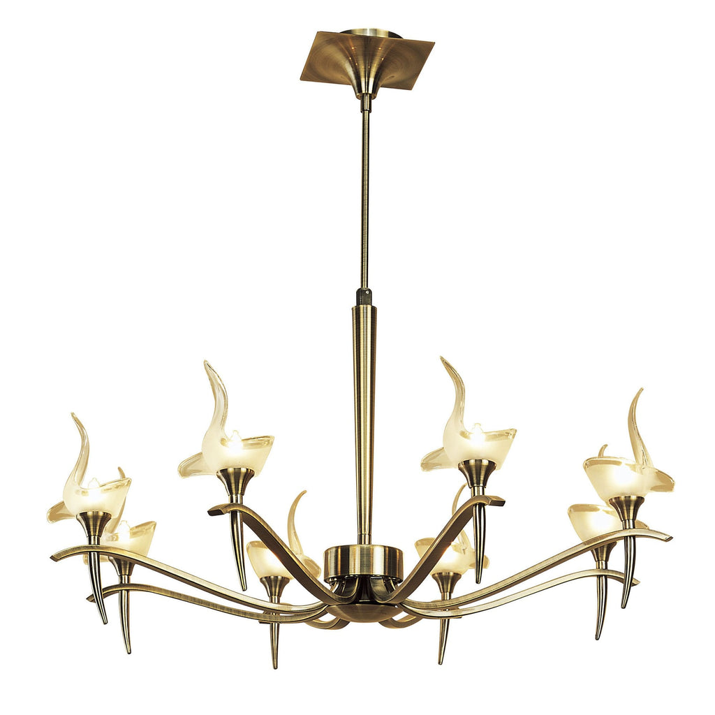 M0321AB Viena Telescopic Pendant Round 8 Light G9 Antique Brass