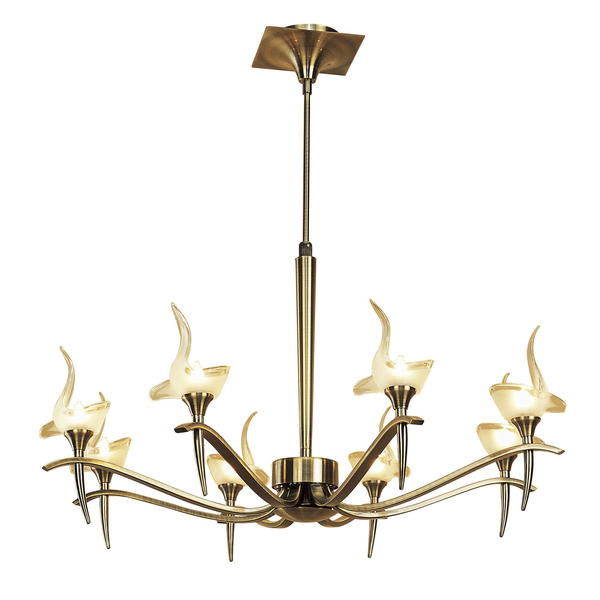 M0321AB Viena Telescopic Pendant Round 8 Light G9 Antique Brass