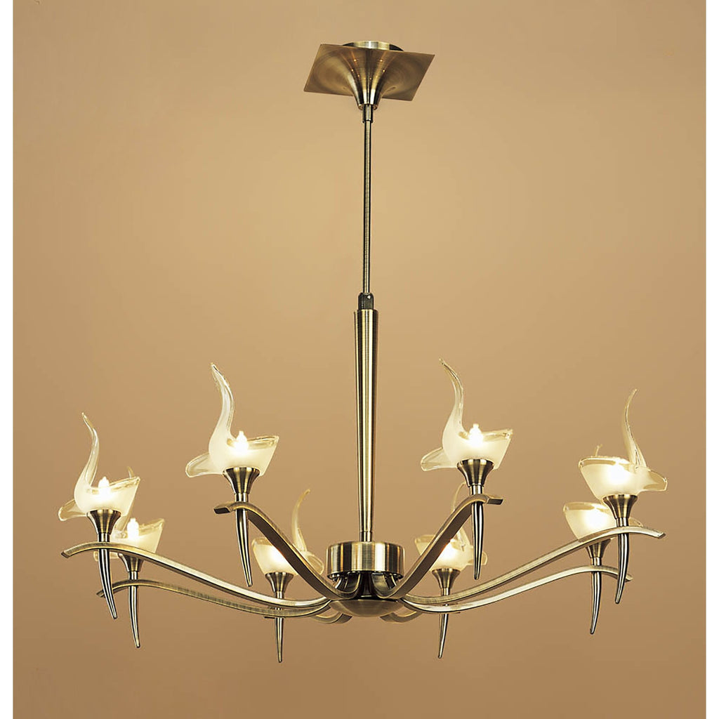 M0321AB Viena Telescopic Pendant Round 8 Light G9 Antique Brass