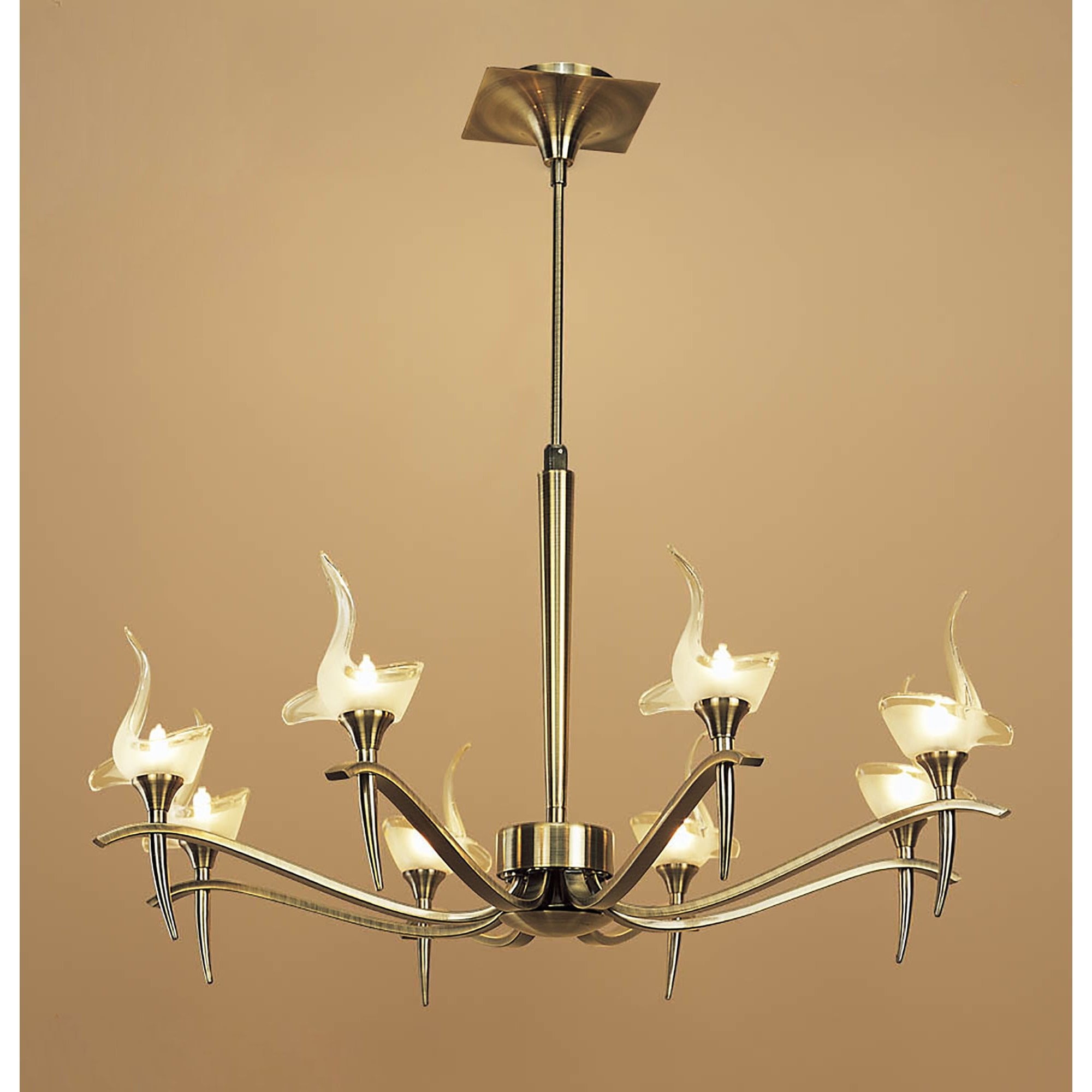 M0321AB Viena Telescopic Pendant Round 8 Light G9 Antique Brass