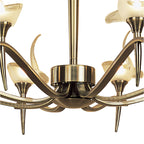 M0321AB Viena Telescopic Pendant Round 8 Light G9 Antique Brass