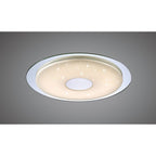 M5110 Virgin Flush 45cm Round 18W LED Remote Silver/Frosted Acrylic/Polished Chrome