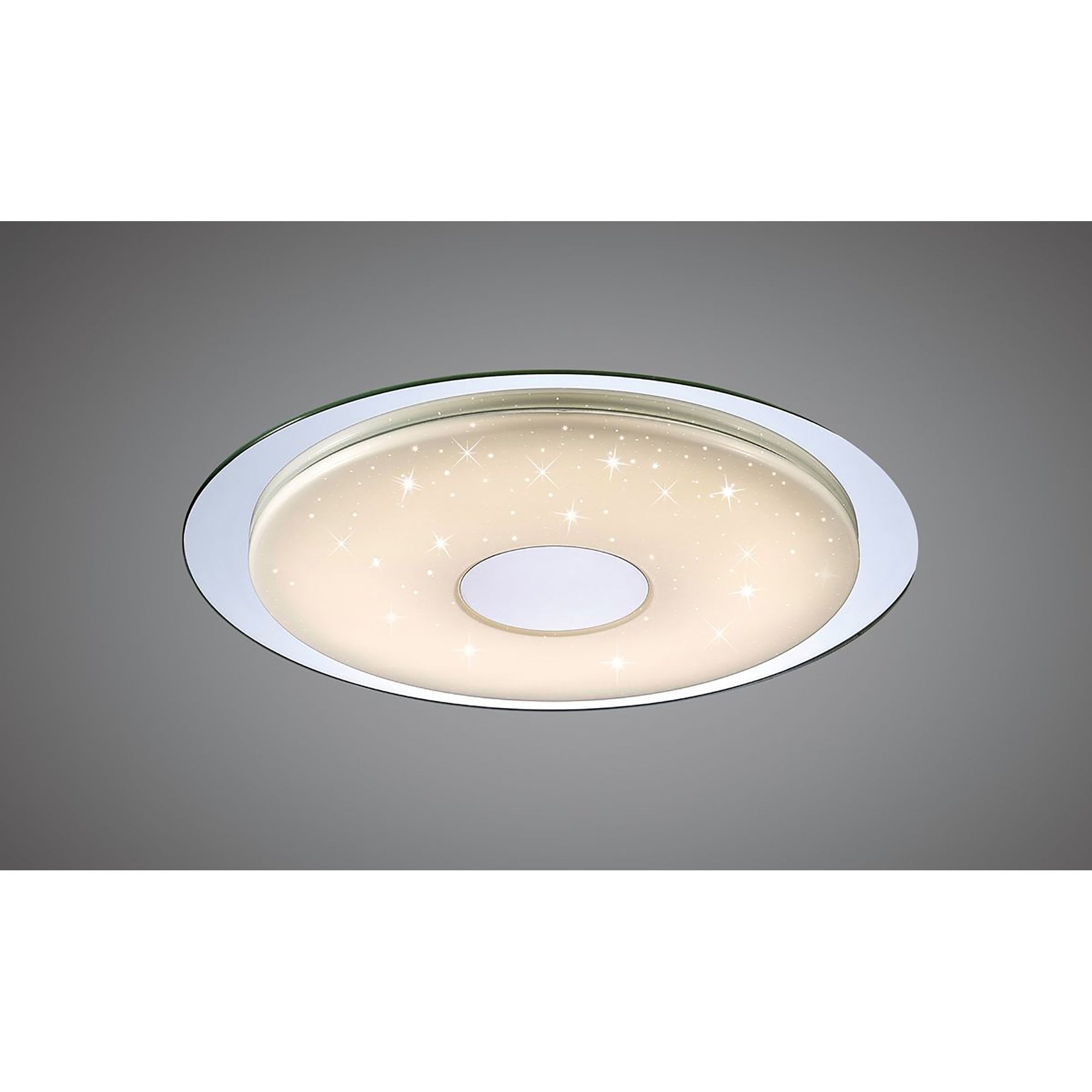 M5110 Virgin Flush 45cm Round 18W LED Remote Silver/Frosted Acrylic/Polished Chrome