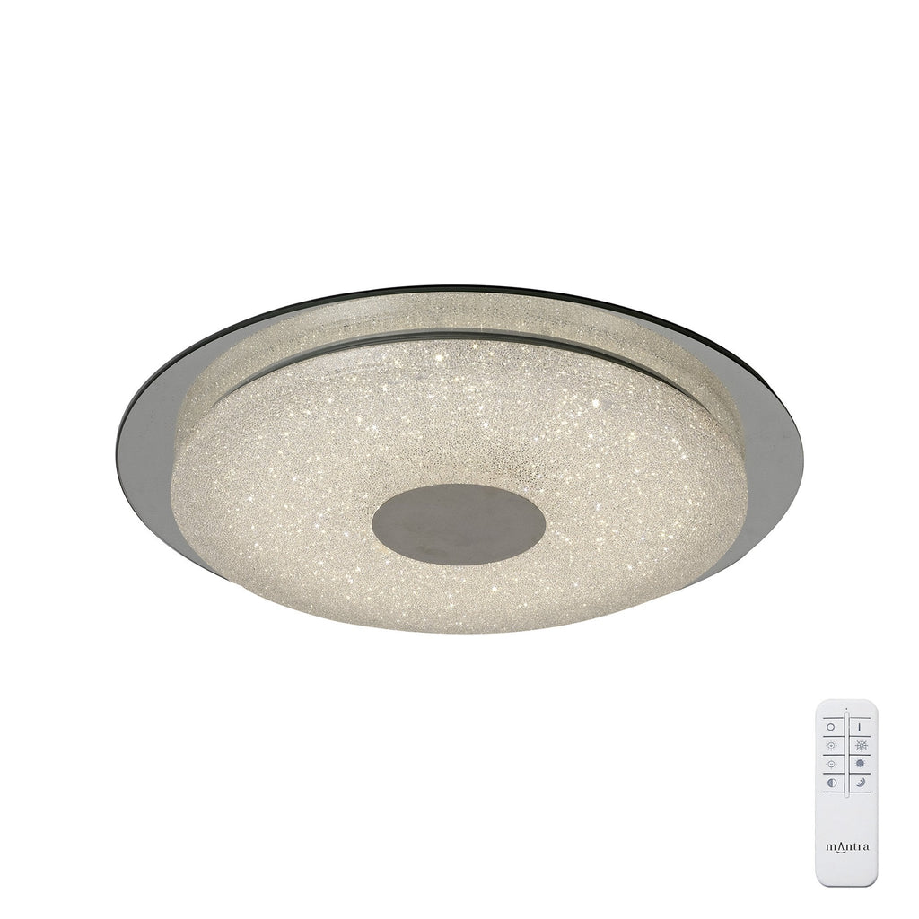 M5929 Virgin Sand Ceiling 45cm Round 18W LED 2700-6500K Tuneable Remote Control White/ Diamond