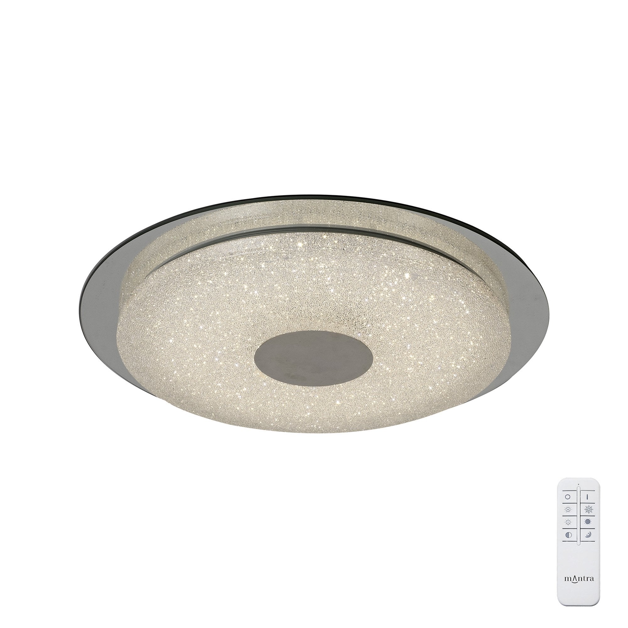 M5929 Virgin Sand Ceiling 45cm Round 18W LED 2700-6500K Tuneable Remote Control White/ Diamond