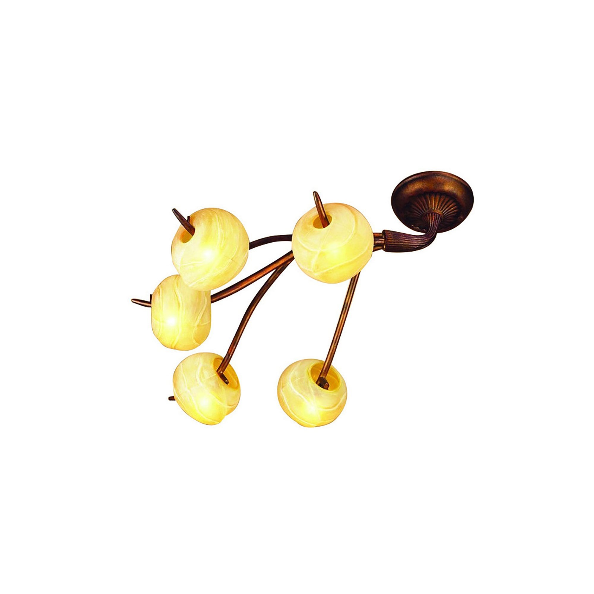 M38003 Wave Ceiling 5 Light G9 Rustic Gold
