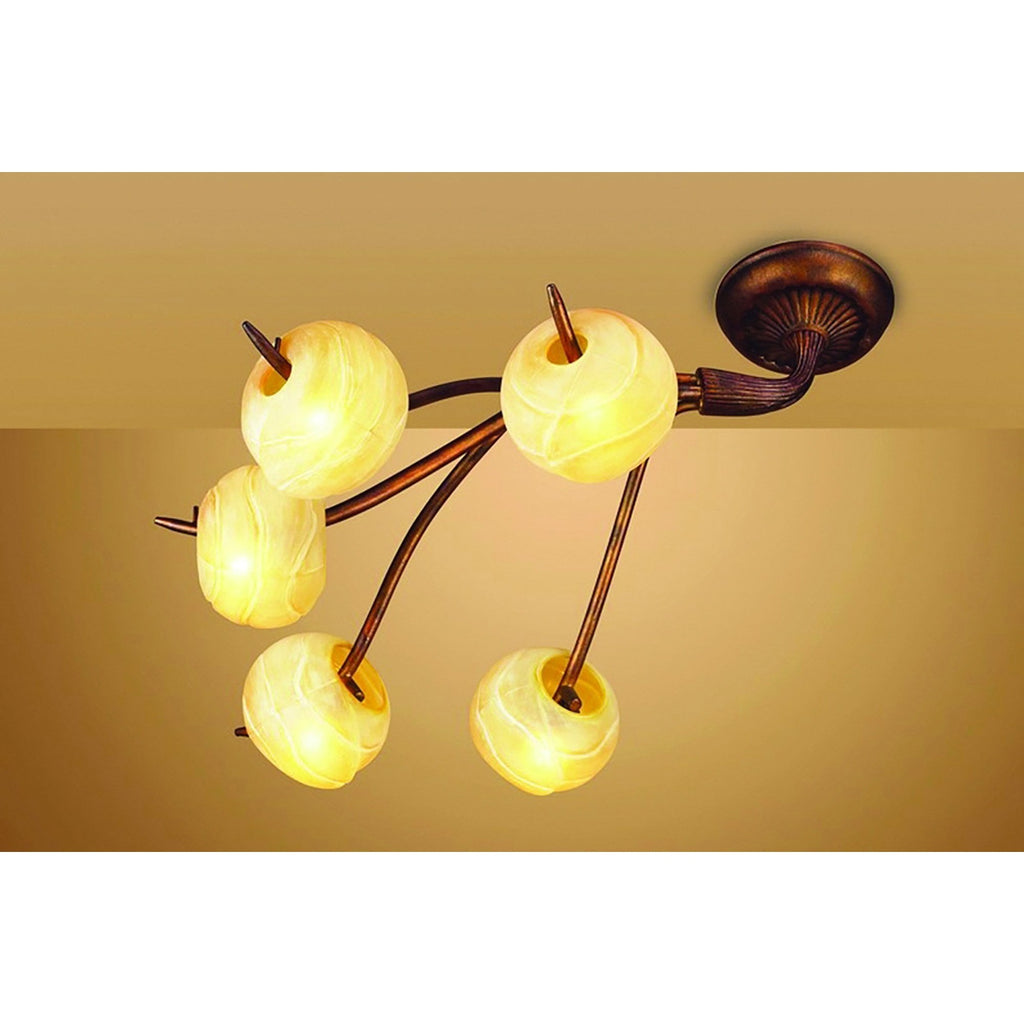 M38003 Wave Ceiling 5 Light G9 Rustic Gold