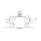M38002 Wave Ceiling 6 Light G9 Rustic Gold