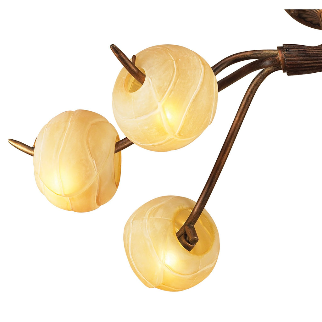 M38002 Wave Ceiling 6 Light G9 Rustic Gold