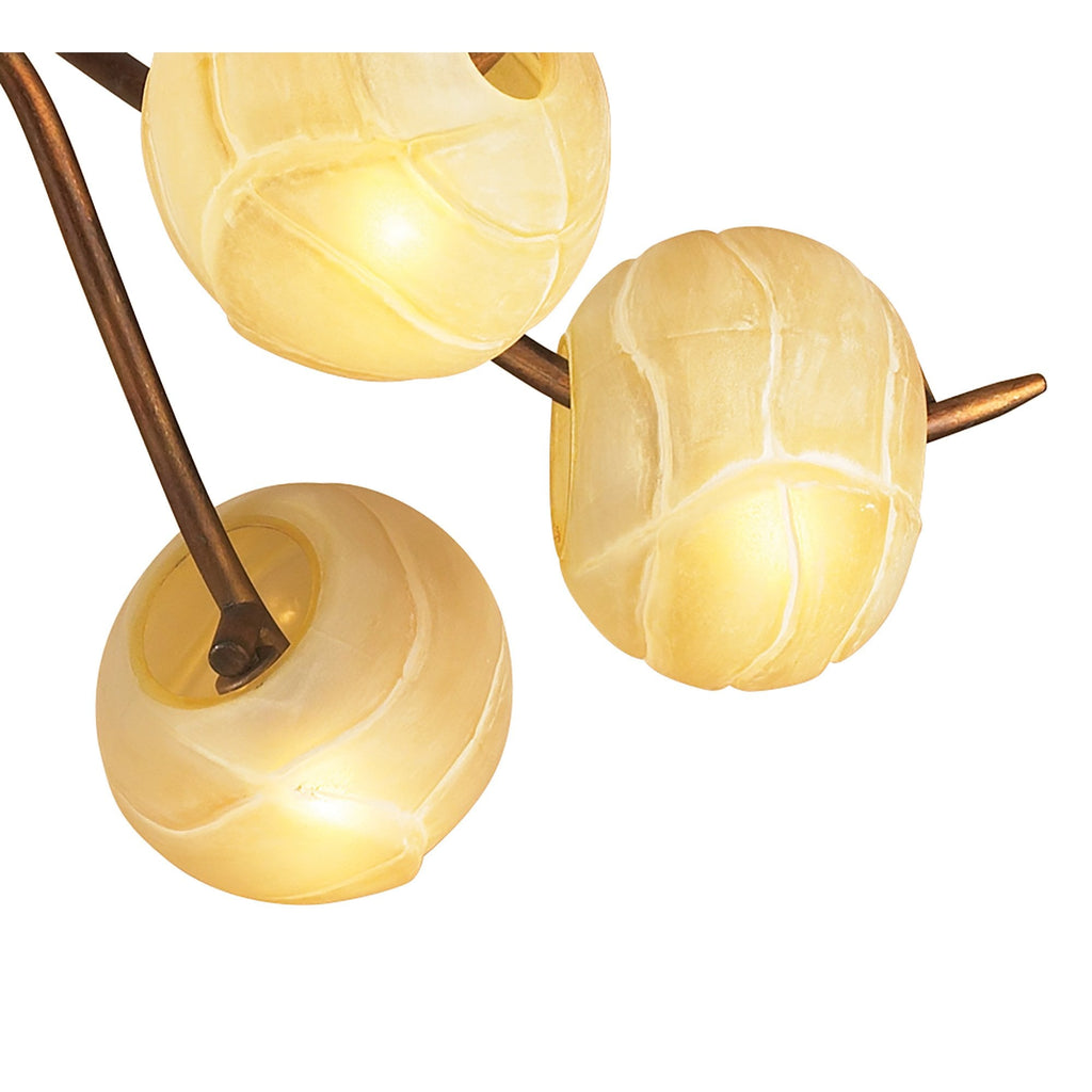 M38002 Wave Ceiling 6 Light G9 Rustic Gold