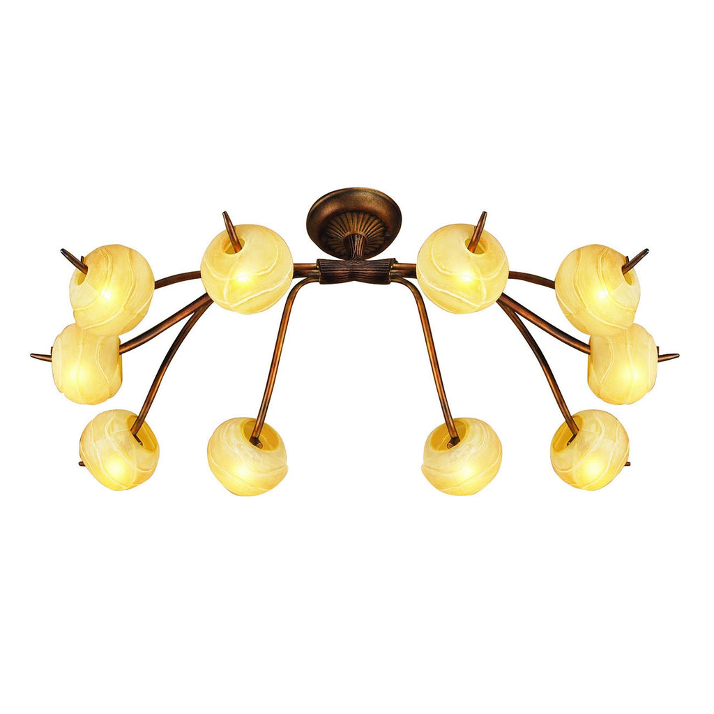 M38001 Wave Ceiling 10 Light G9 Rustic Gold