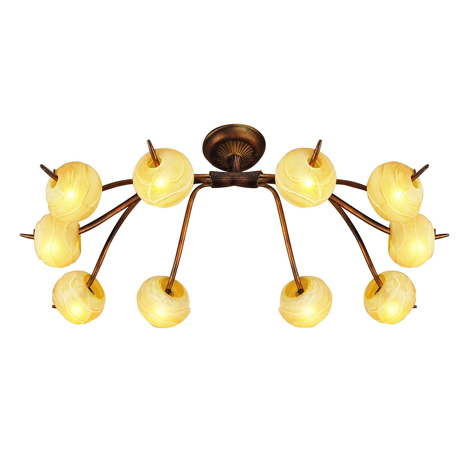 M38001 Wave Ceiling 10 Light G9 Rustic Gold