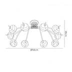 M38001 Wave Ceiling 10 Light G9 Rustic Gold
