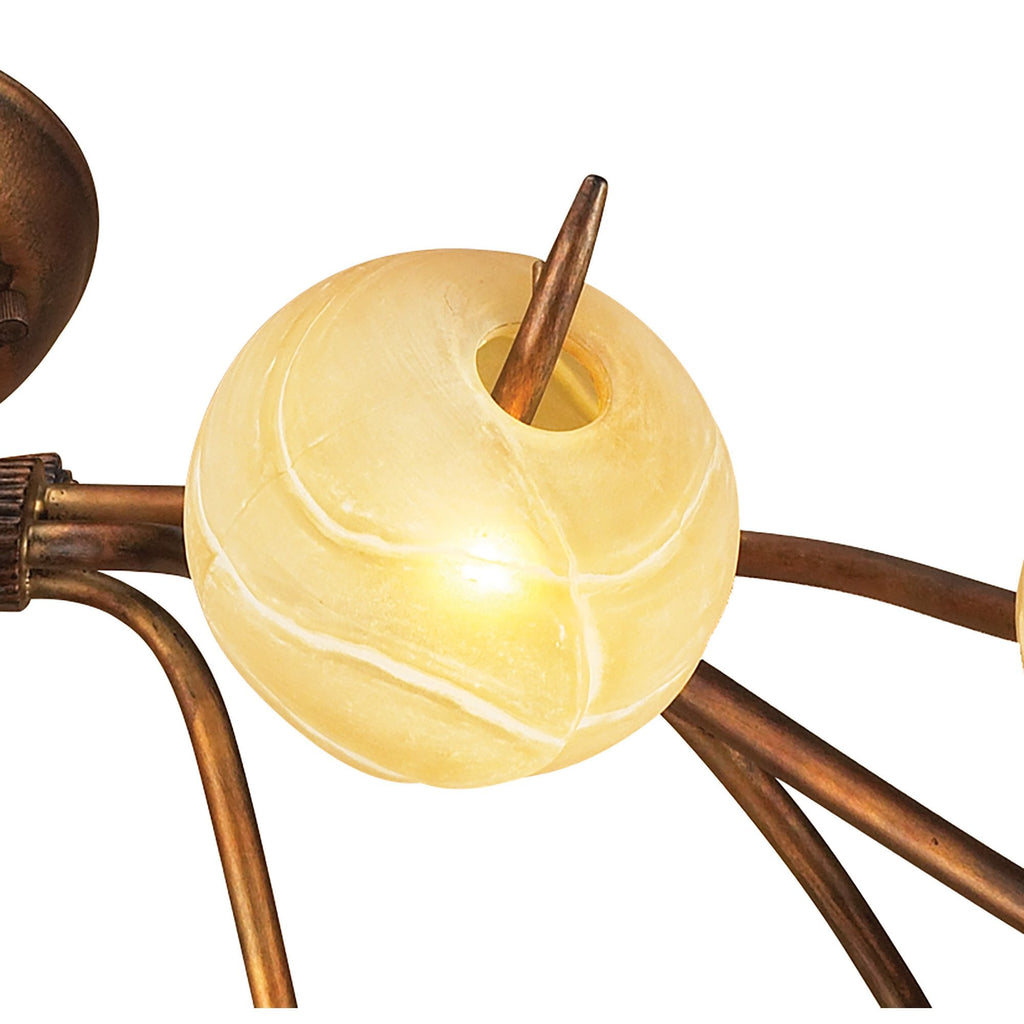 M38001 Wave Ceiling 10 Light G9 Rustic Gold