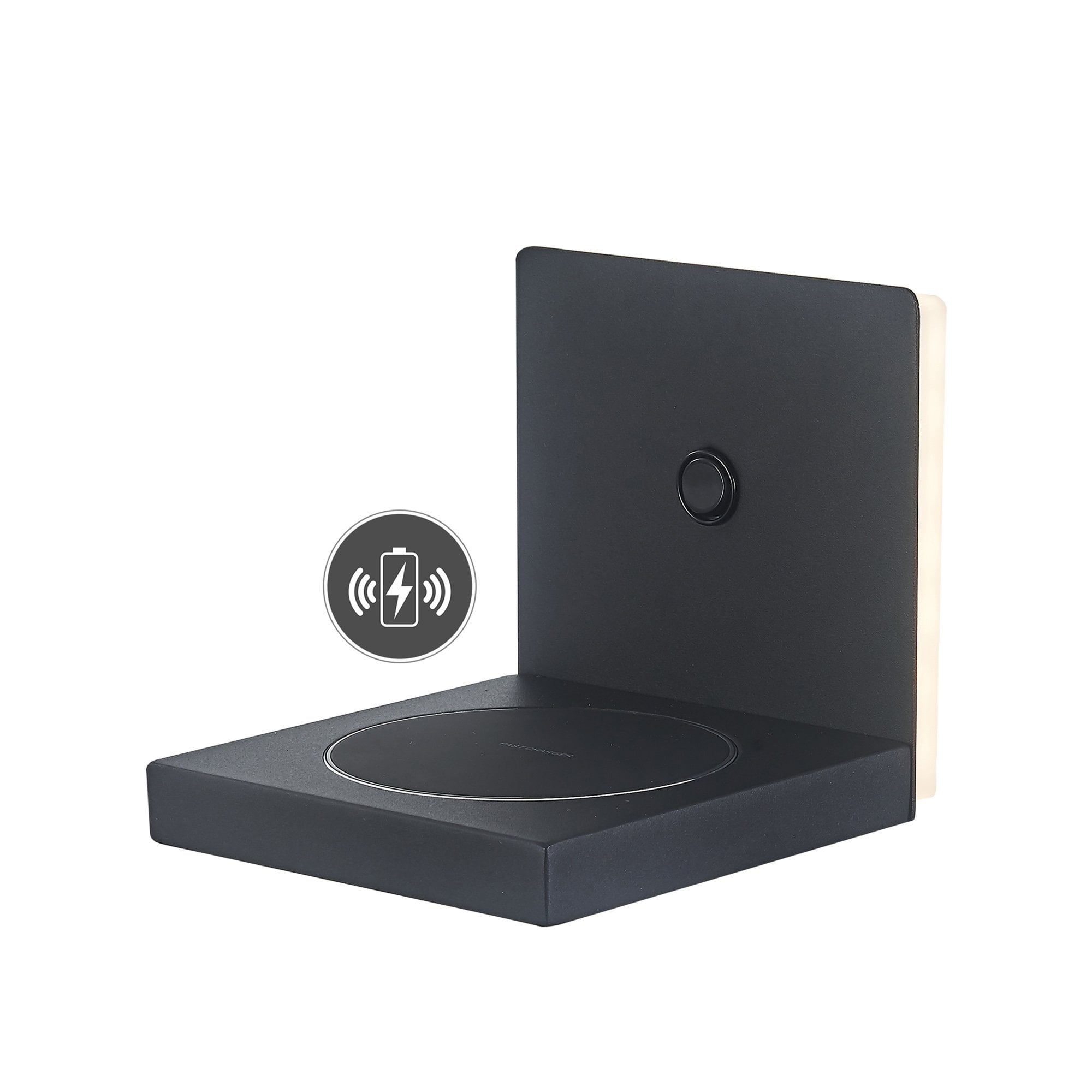 M6755 Zanzibar Backlight Wall Lamp Switched Mobile Phone Induction Charger 3W LED Sand Black