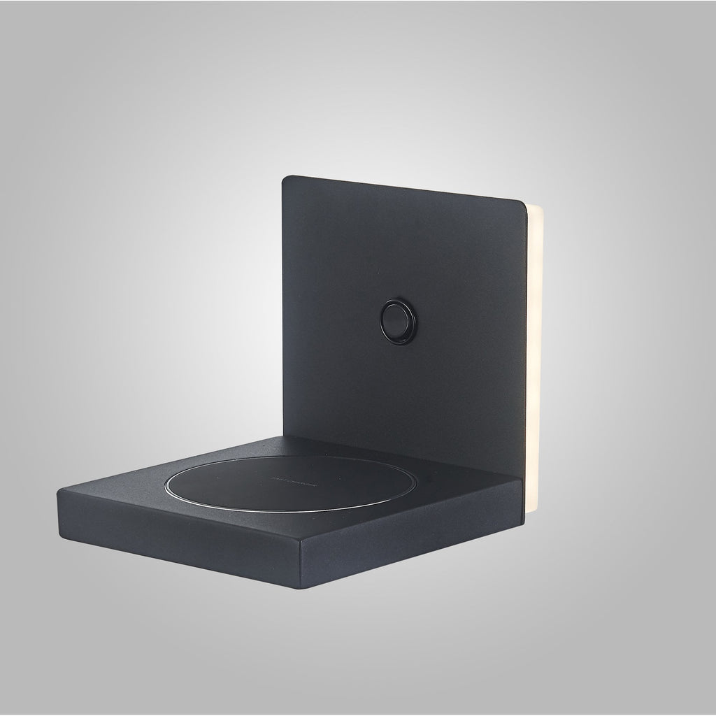M6755 Zanzibar Backlight Wall Lamp Switched Mobile Phone Induction Charger 3W LED Sand Black
