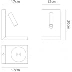 M6752 Zanzibar Reader Wall Lamp Switched Mobile Phone Induction Charger 3W LED Sand Black