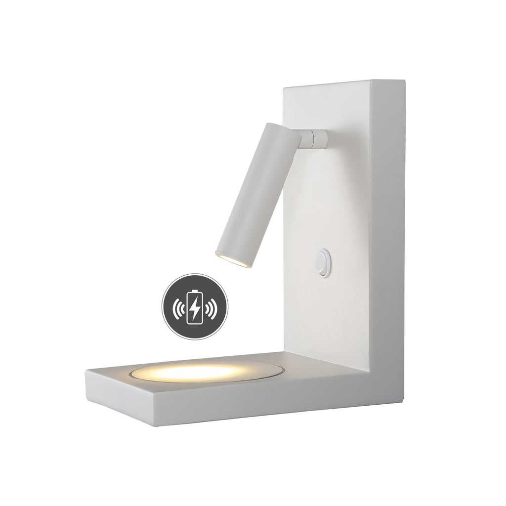 M6750 Zanzibar Reader Wall Lamp Switched Mobile Phone Induction Charger 3W LED Sand White