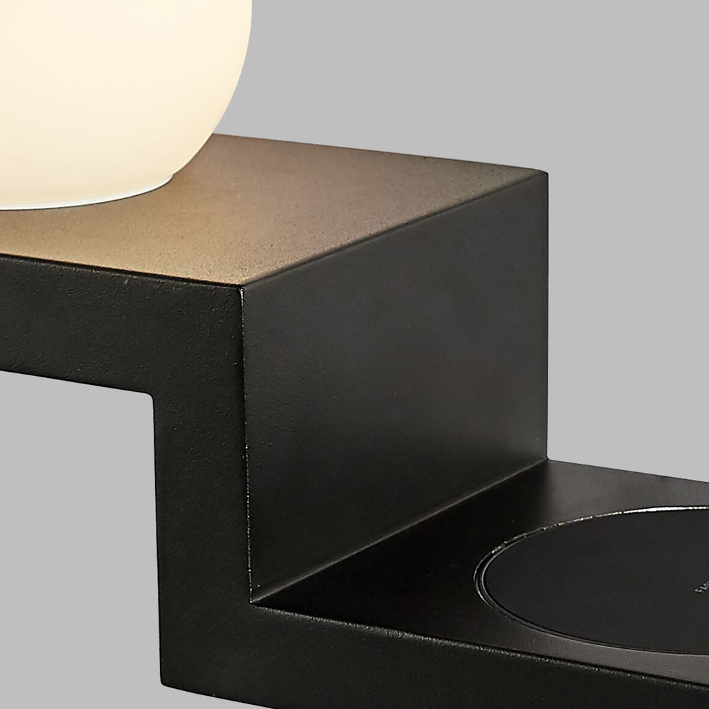 M6753 Zanzibar Wall Lamp Switched Globe Mobile Phone Induction Charger 6W LED Sand Black
