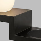 M6753 Zanzibar Wall Lamp Switched Globe Mobile Phone Induction Charger 6W LED Sand Black