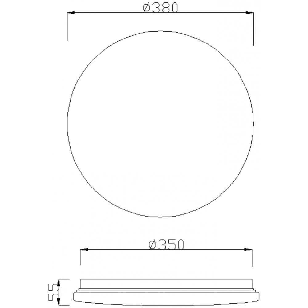 M5943 Zero II Flush 38cm Round 36W LED White