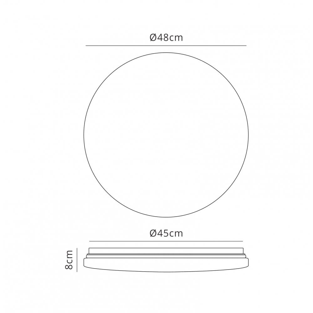 M5941 Zero II Flush 48cm Round 50W LED White