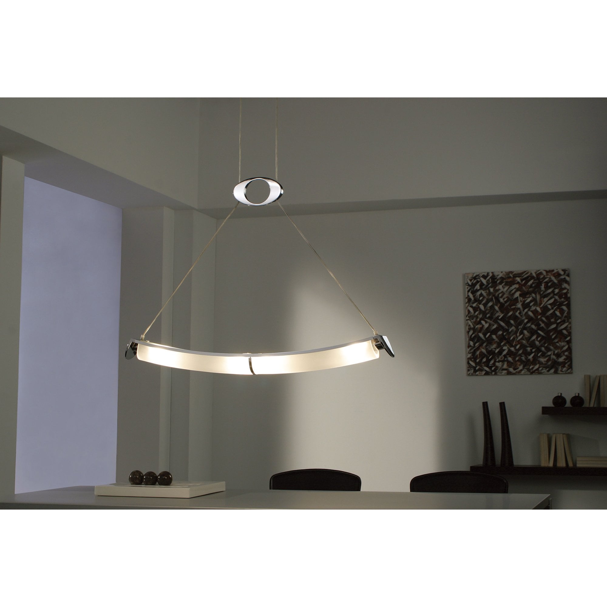 M0104 Zira Wall Lamp 2 Light G9 Polished Chrome/Frosted White Glass/Wenge