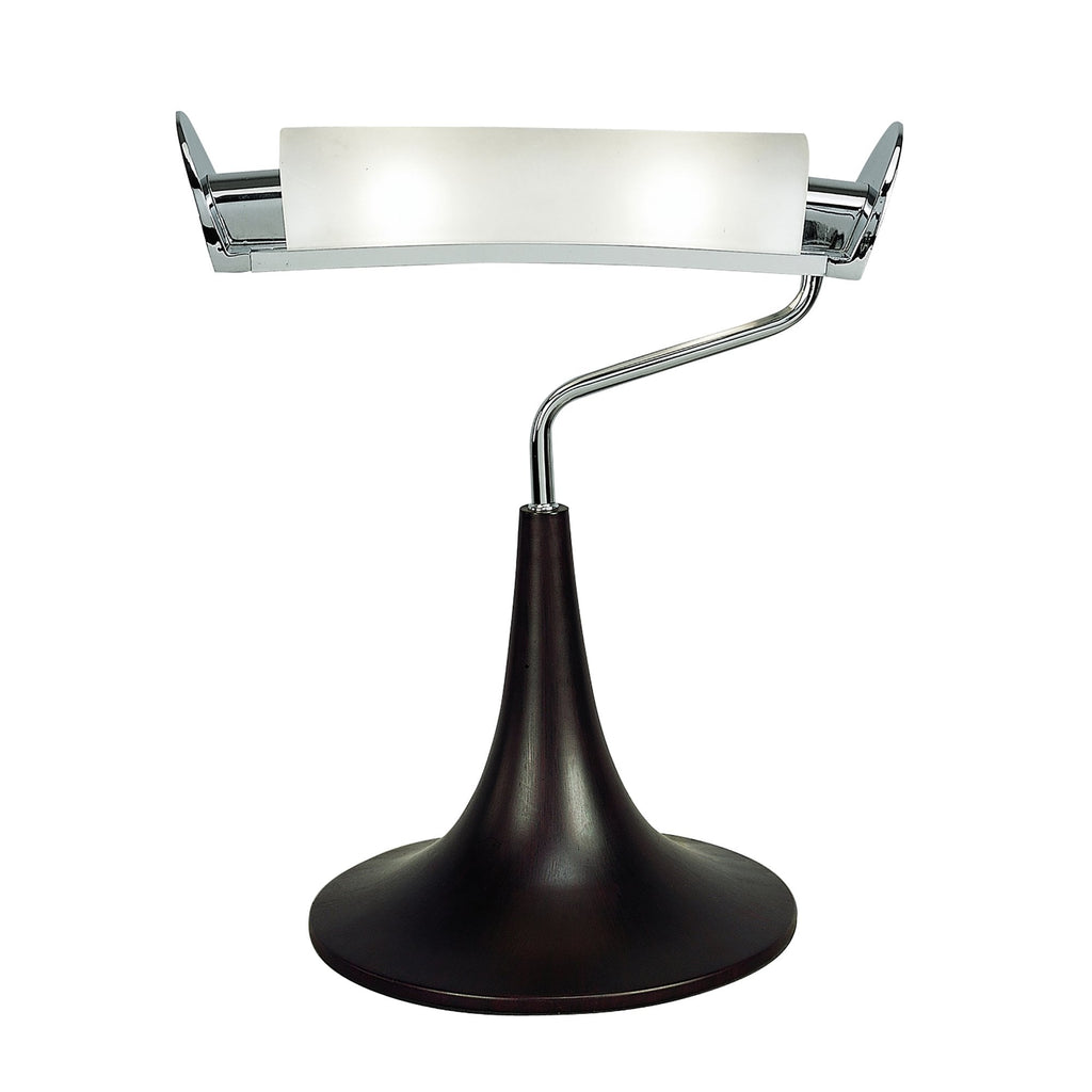M0103 Zira Table Lamp 2 Light G9 Polished Chrome/Frosted White Glass/Wenge