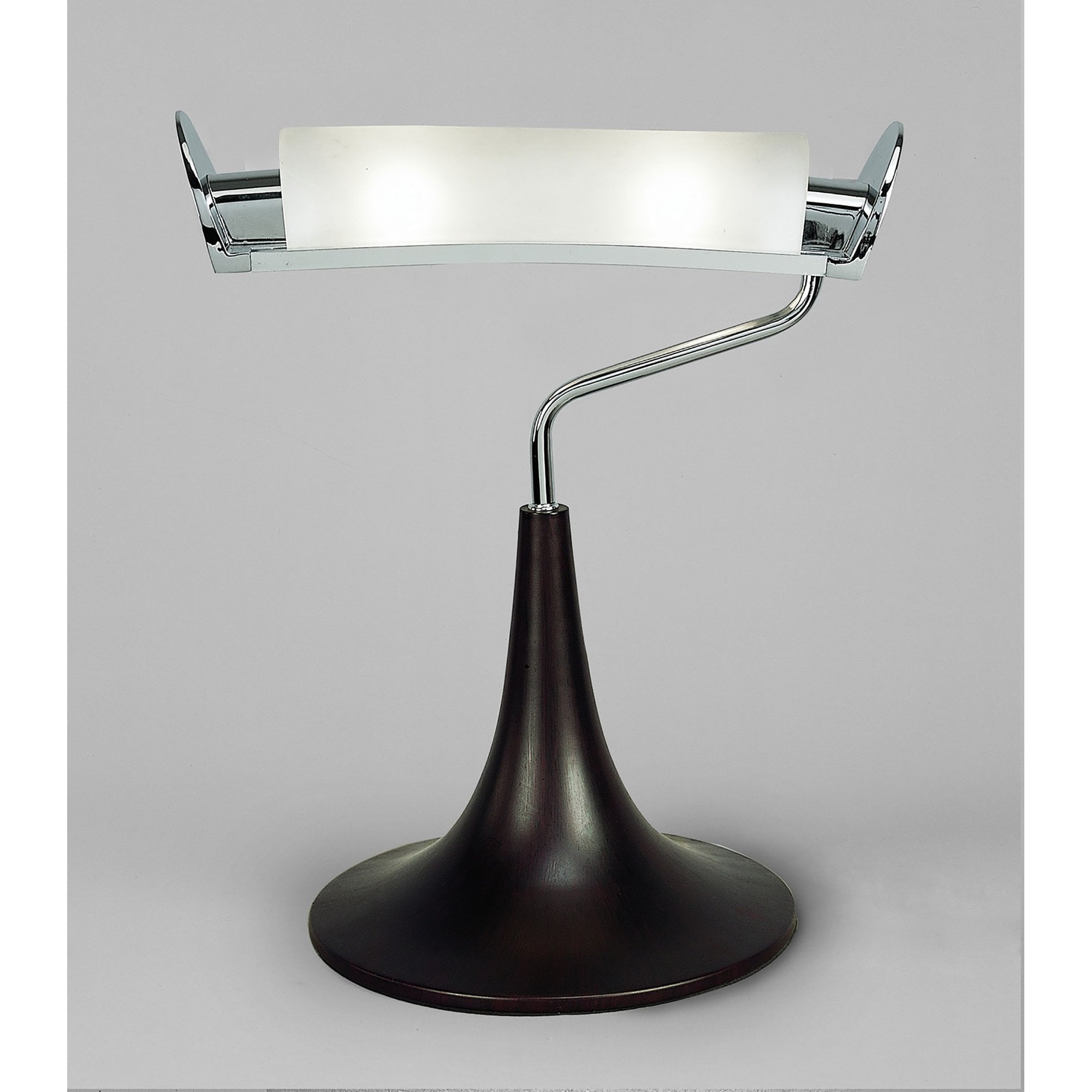 M0103 Zira Table Lamp 2 Light G9 Polished Chrome/Frosted White Glass/Wenge
