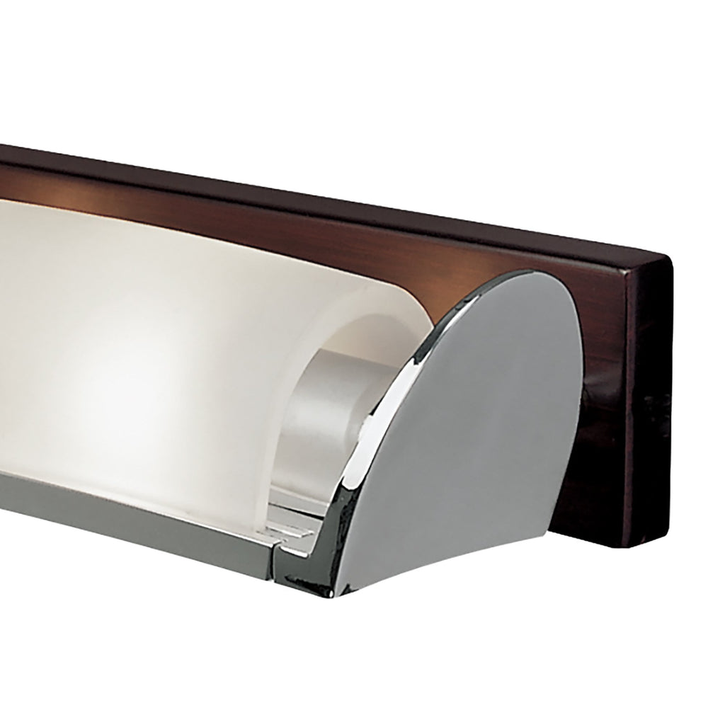M0104/S Zira Wall Lamp Switched 2 Light G9 Polished Chrome/Frosted White Glass/Wenge