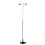M0105 Zira Floor Lamp 2 Light G9 Polished Chrome/Frosted White Glass/Wenge