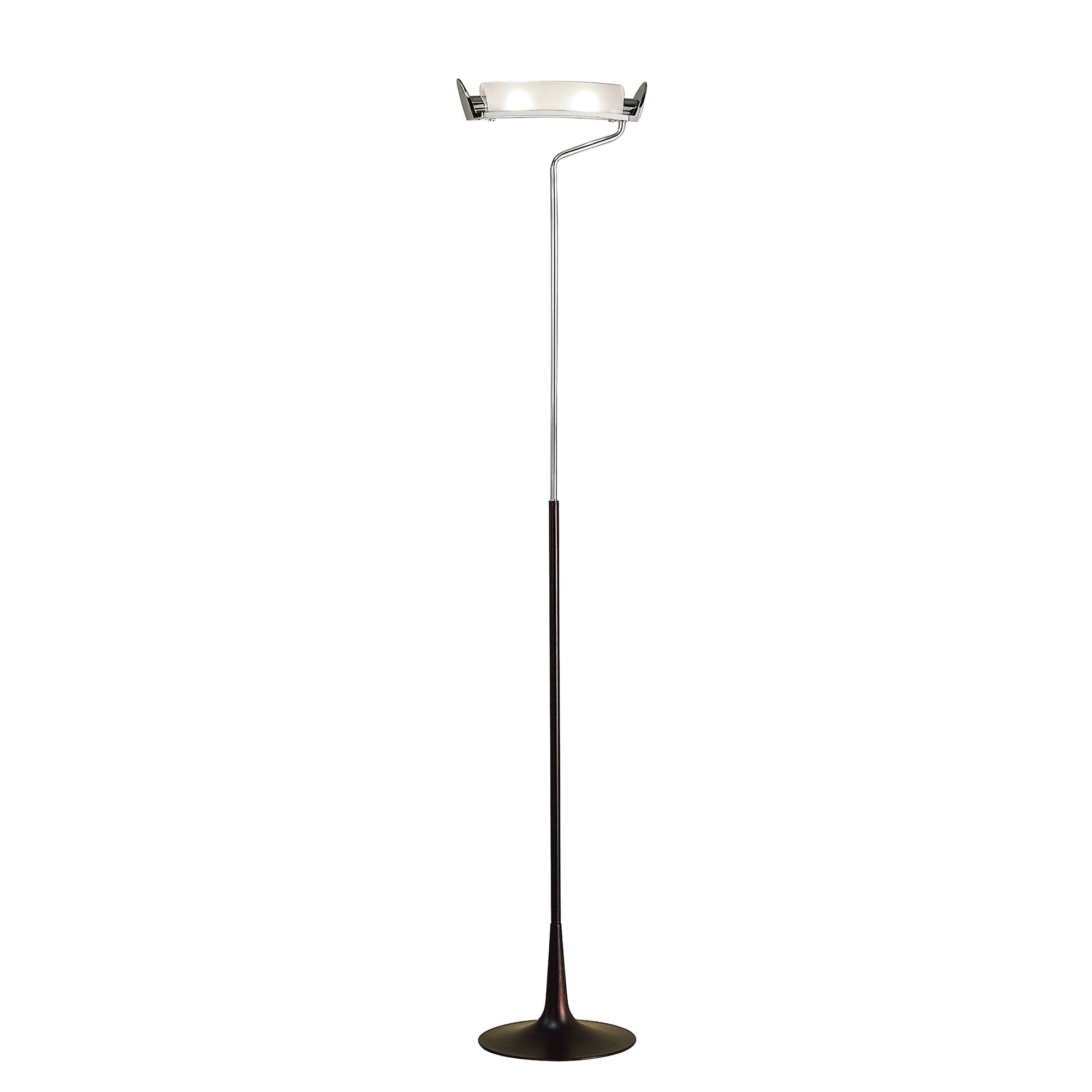 M0105 Zira Floor Lamp 2 Light G9 Polished Chrome/Frosted White Glass/Wenge