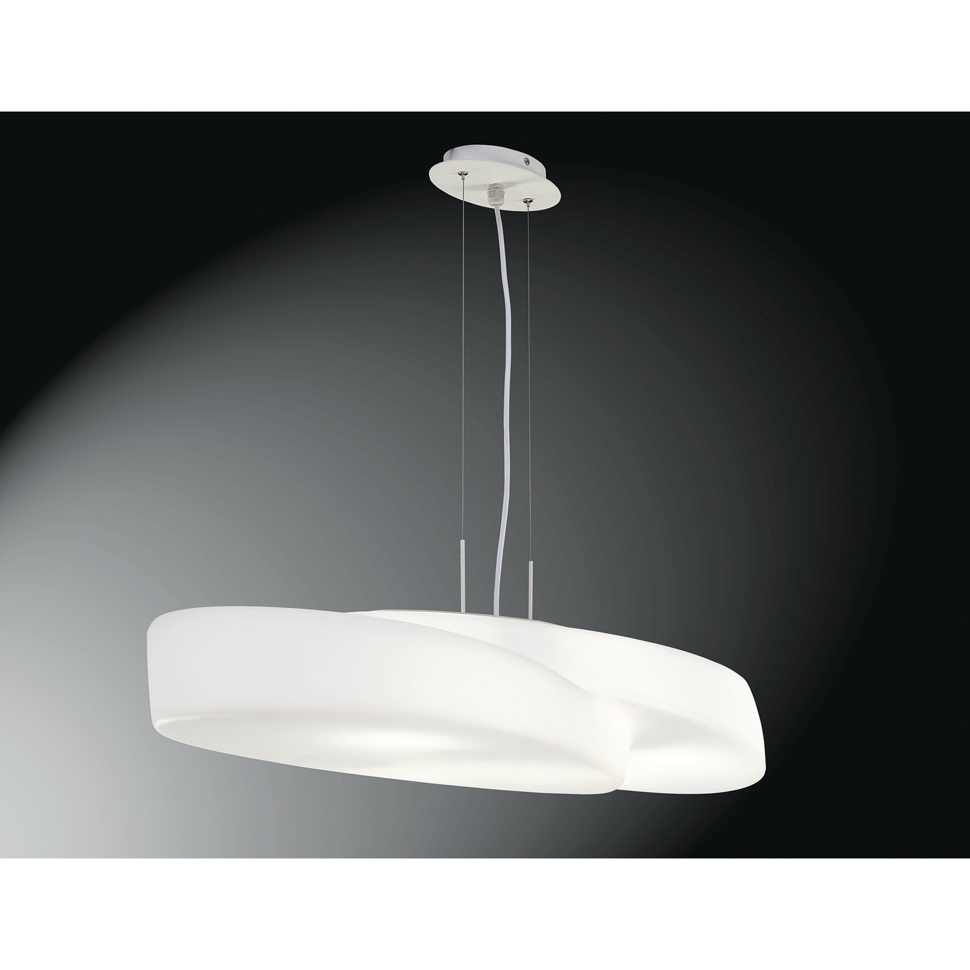 M1890 Ufo Outdoor Rectangular Pendant 6 Light E27 Matt White/Opal White