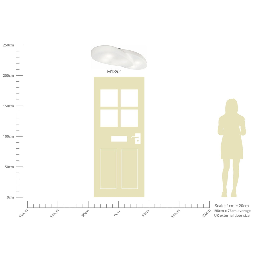 M1892 Ufo Ceiling 6 Light E27 Outdoor Matt White/Opal White