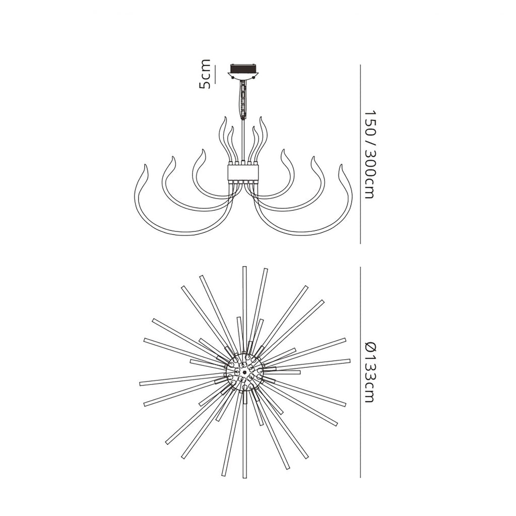 M5565 Versailles Pendant 553W LED Polished Chrome