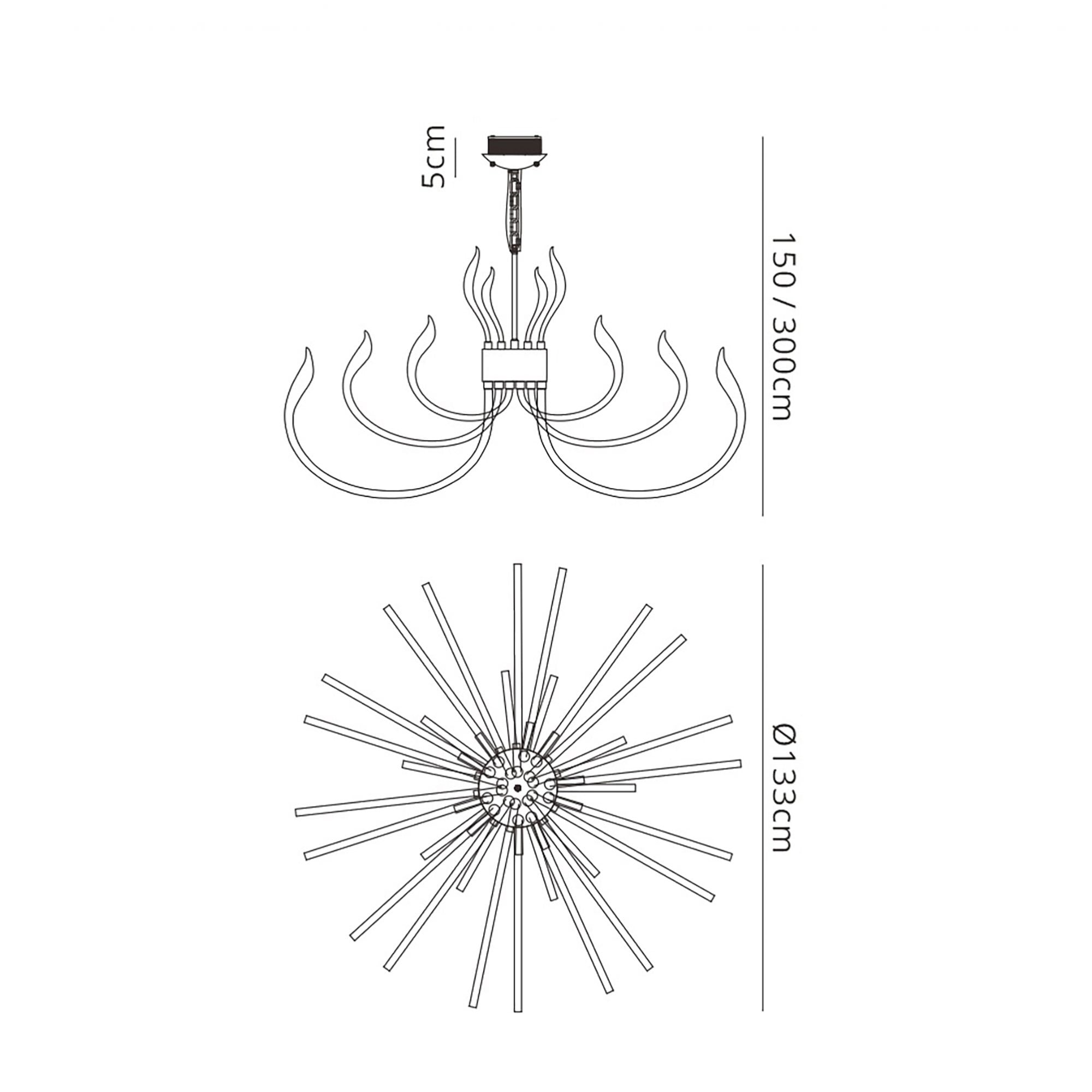 M5565 Versailles Pendant 553W LED Polished Chrome