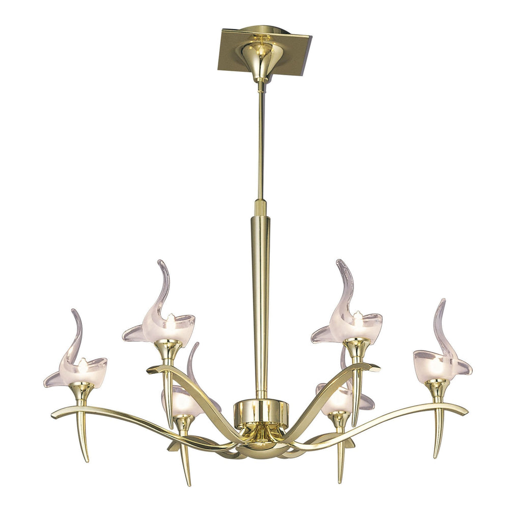 M0322PB Viena Telescopic Pendant Round 6 Light G9 Polished Brass