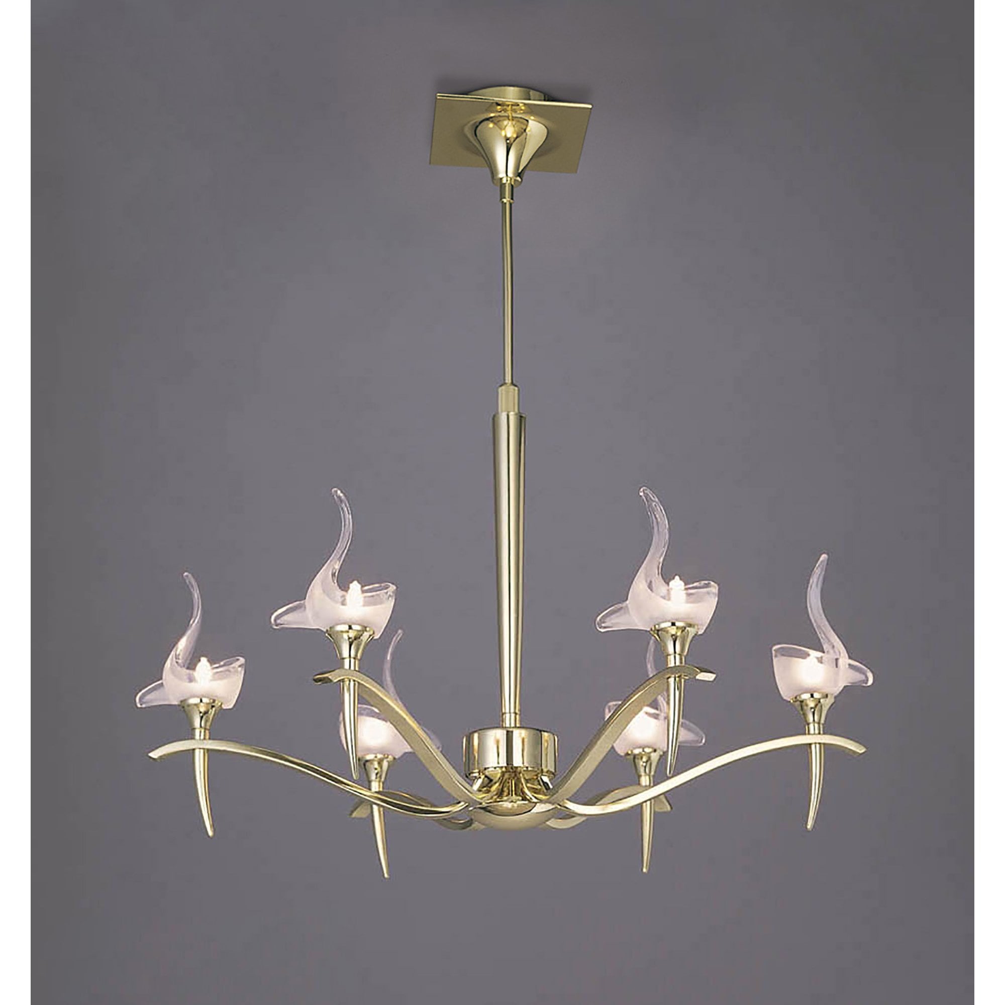 M0322PB Viena Telescopic Pendant Round 6 Light G9 Polished Brass