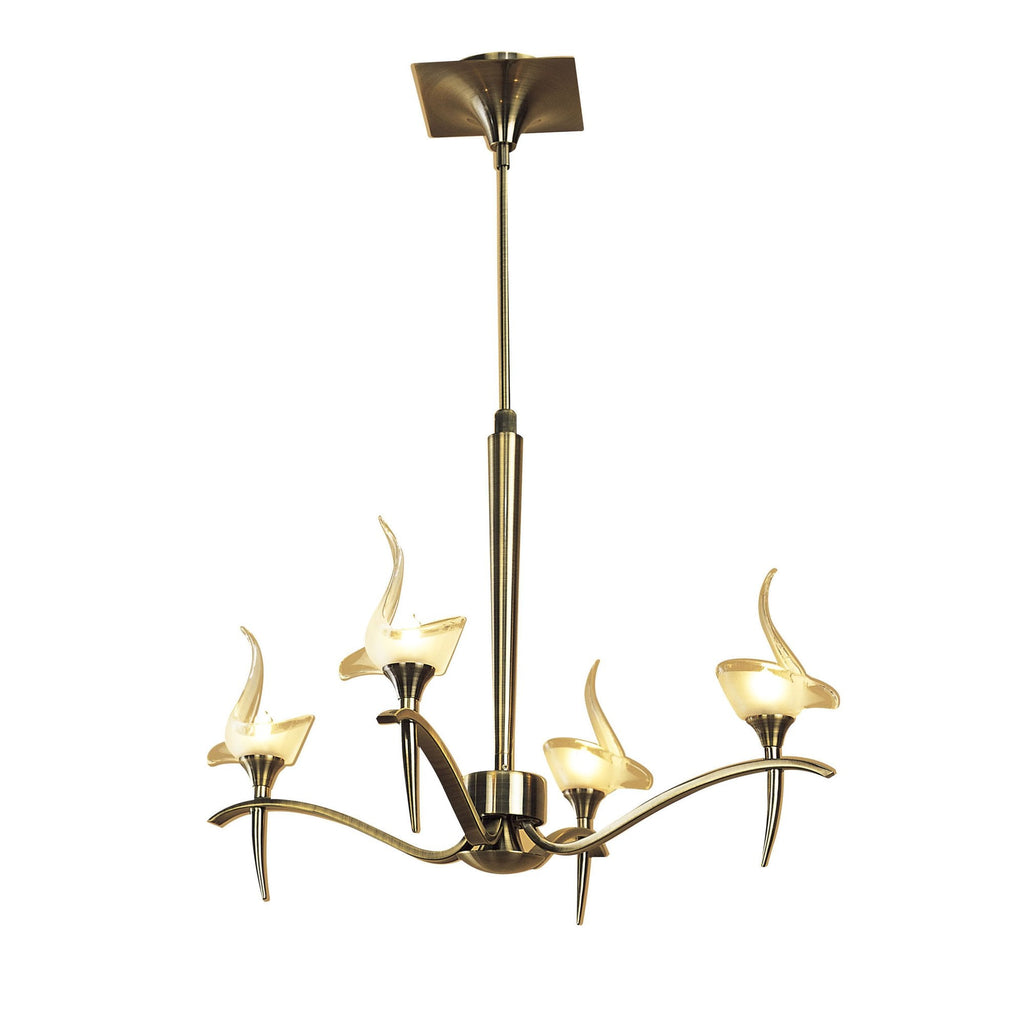 M0323AB Viena Telescopic Pendant Round 4 Light G9 Antique Brass