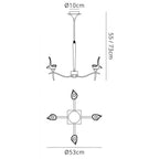 M0323AB Viena Telescopic Pendant Round 4 Light G9 Antique Brass
