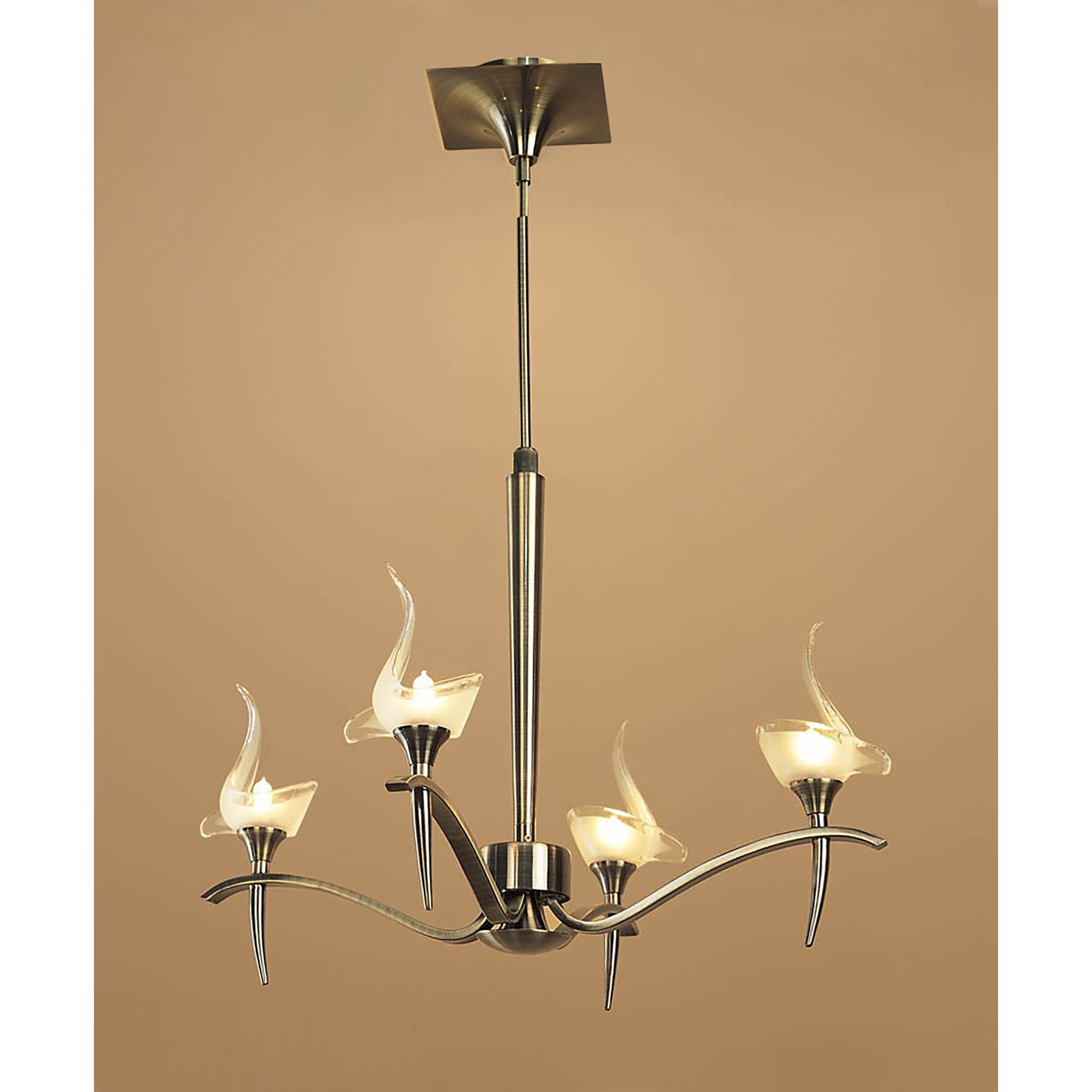 M0323AB Viena Telescopic Pendant Round 4 Light G9 Antique Brass