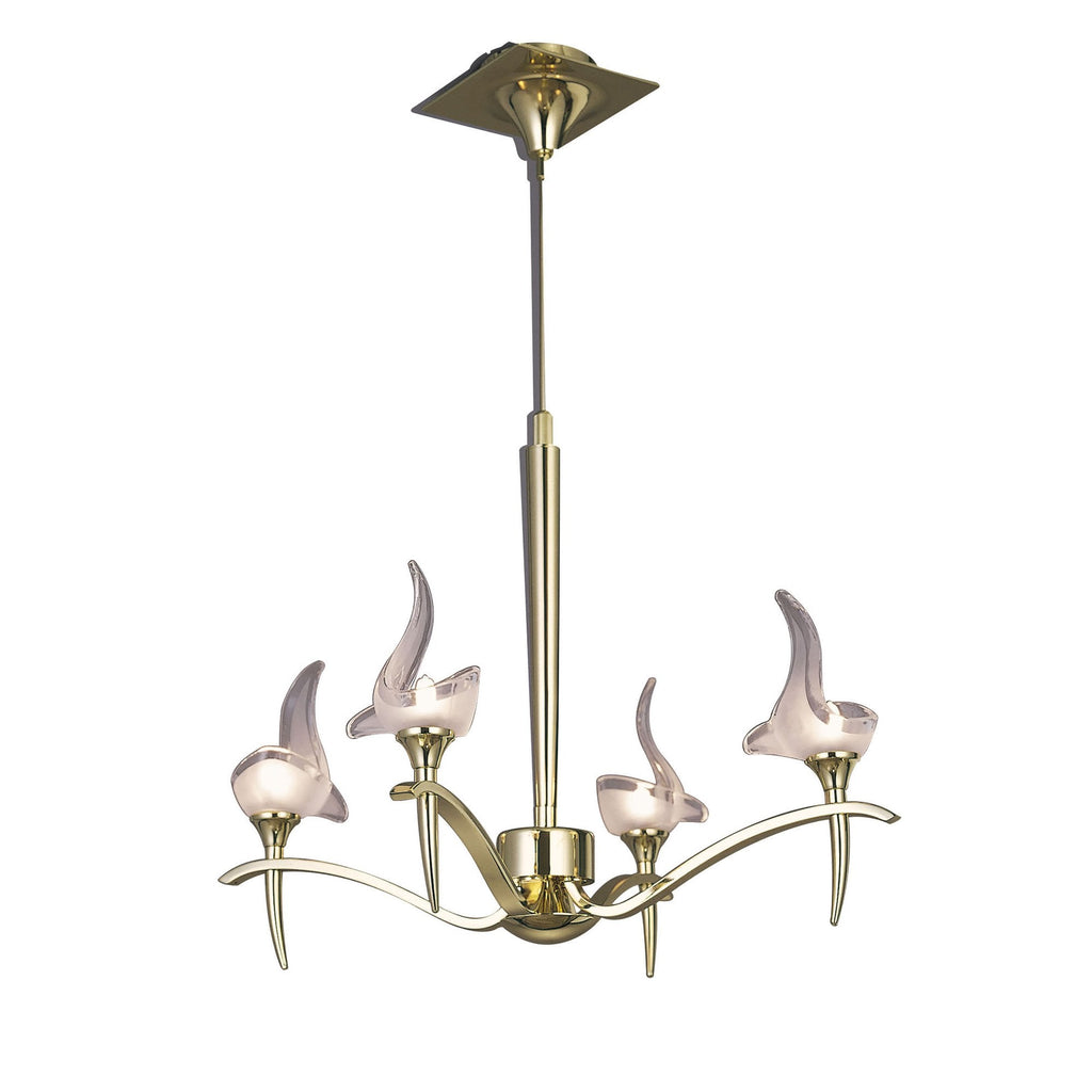 M0323PB Viena Telescopic Pendant Round 4 Light G9 Polished Brass
