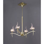 M0323PB Viena Telescopic Pendant Round 4 Light G9 Polished Brass