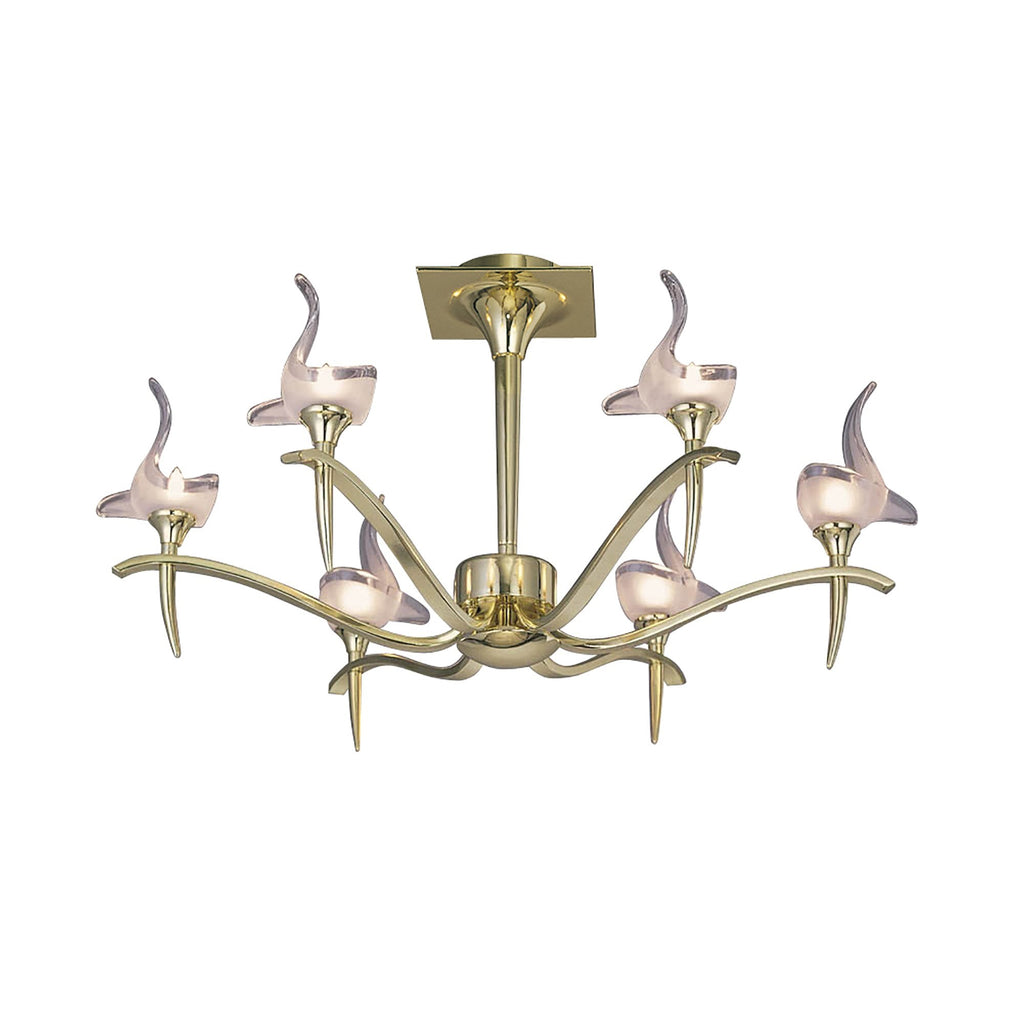 M0324PB Viena Semi Flush Round 6 Light G9 Polished Brass