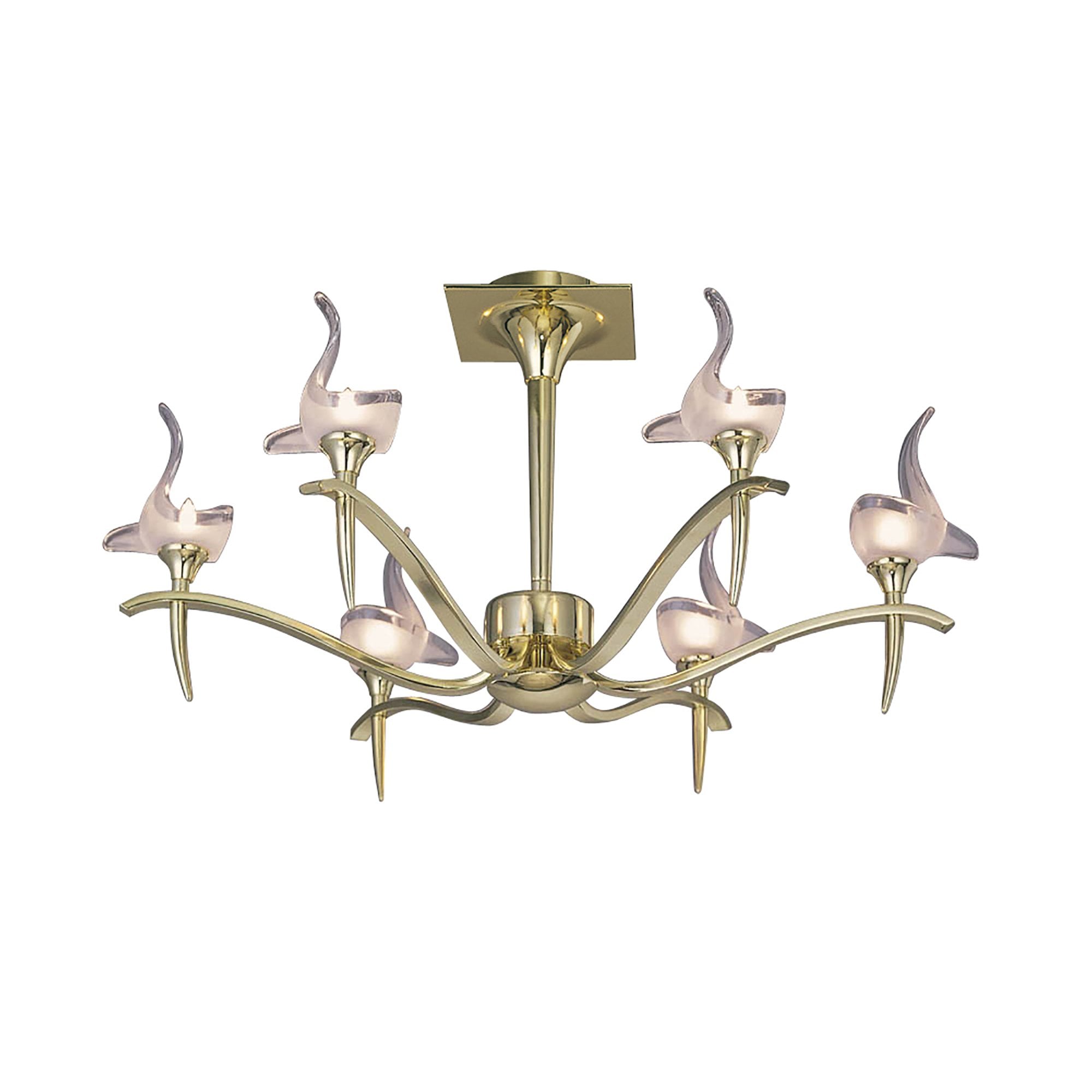 M0324PB Viena Semi Flush Round 6 Light G9 Polished Brass