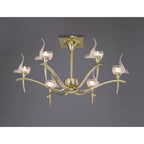 M0324PB Viena Semi Flush Round 6 Light G9 Polished Brass