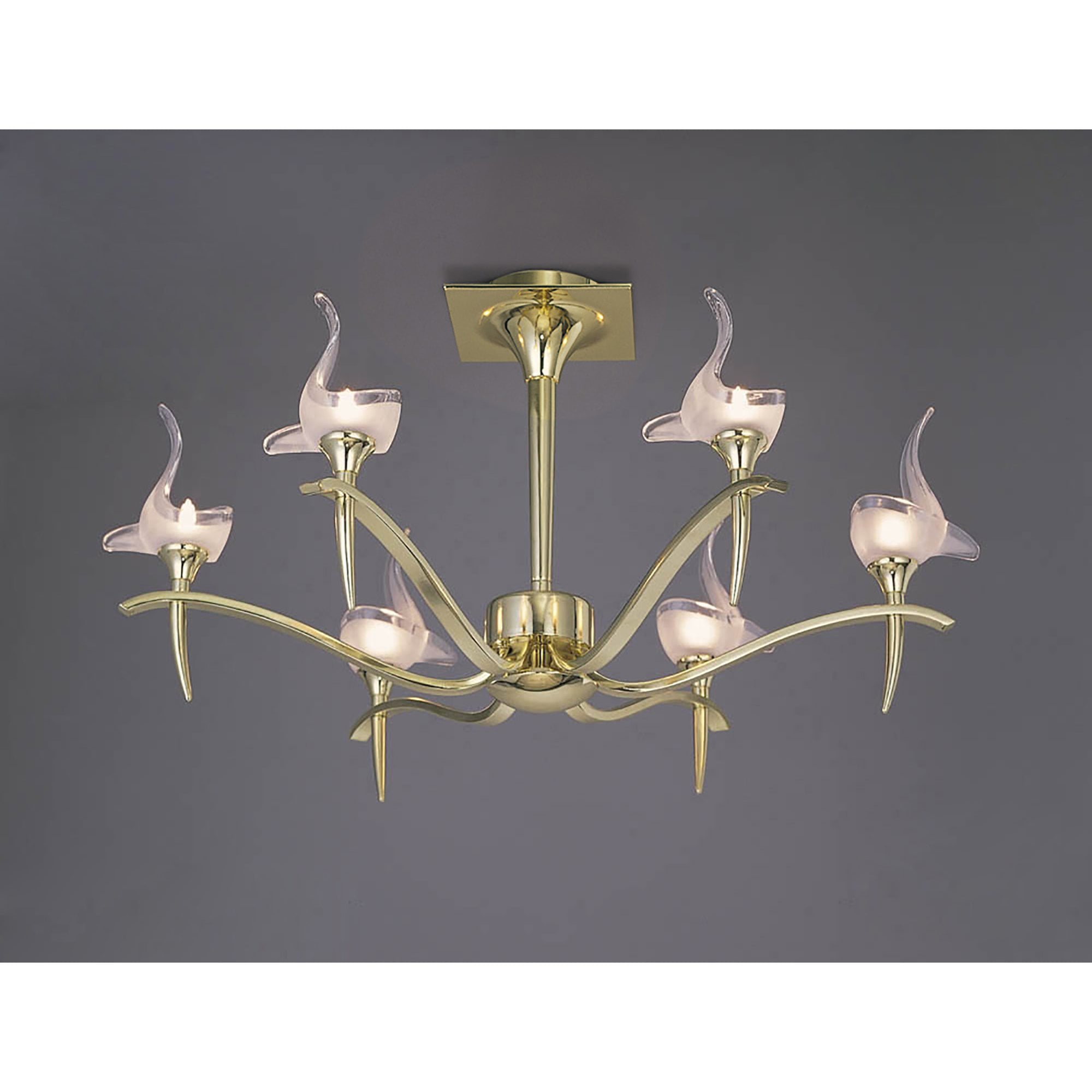 M0324PB Viena Semi Flush Round 6 Light G9 Polished Brass