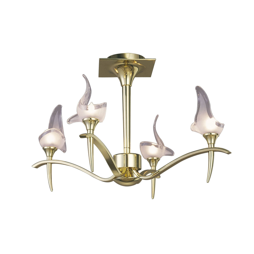 M0325PB Viena Semi Flush Round 4 Light G9 Polished Brass