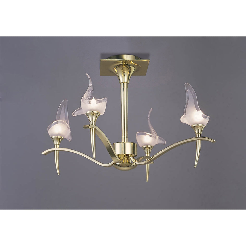 M0325PB Viena Semi Flush Round 4 Light G9 Polished Brass