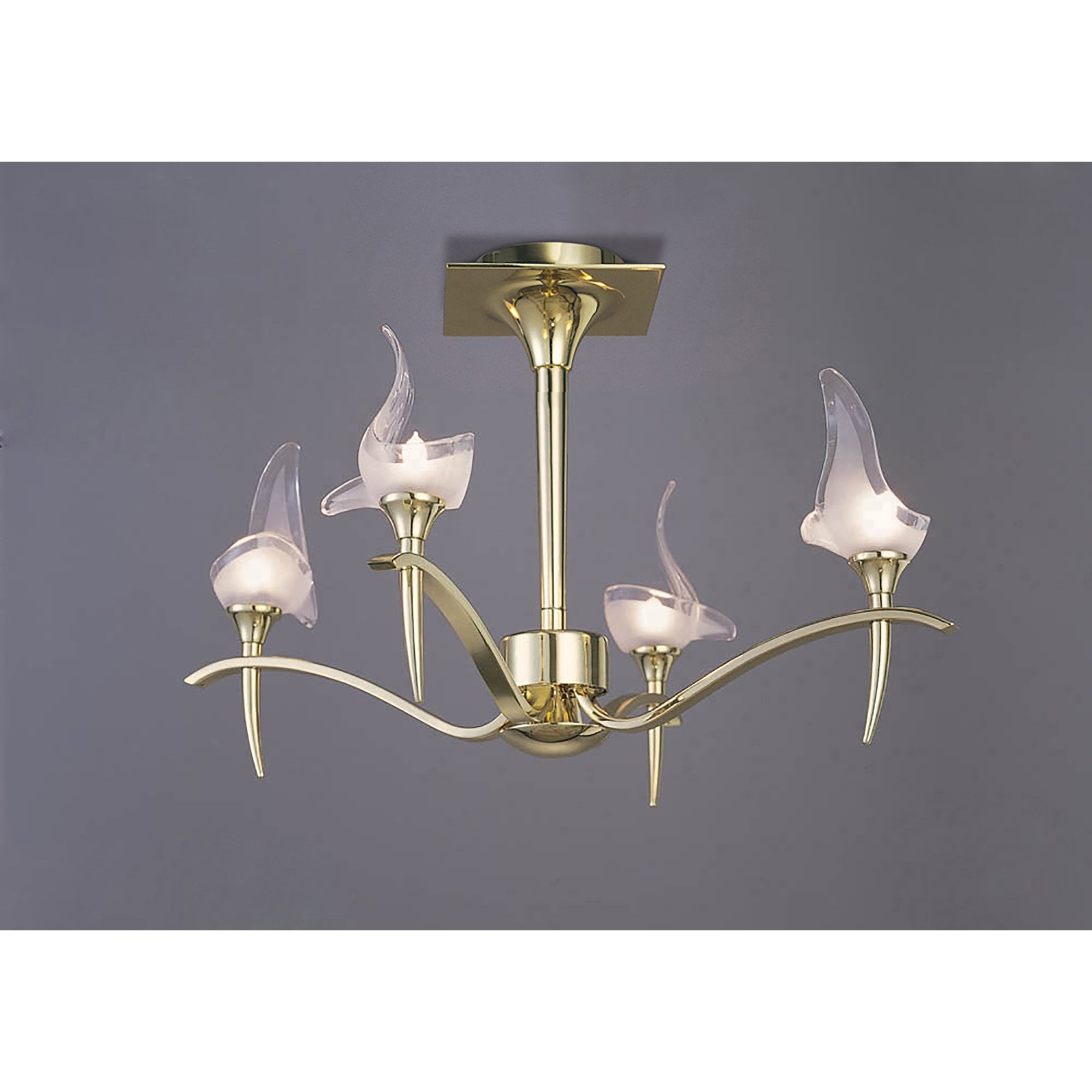 M0325PB Viena Semi Flush Round 4 Light G9 Polished Brass